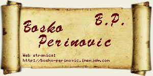 Boško Perinović vizit kartica